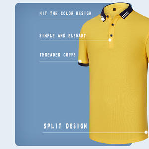 เสื้อโปโลผู้ชายพรีเมียม ผ้าถักเนื้อแน่น แห้งเร็ว แขนสั้น ผสมโพลีเอสเตอร์/คอตตอน สำหรับเล่นกอล์ฟ - Product Image 4