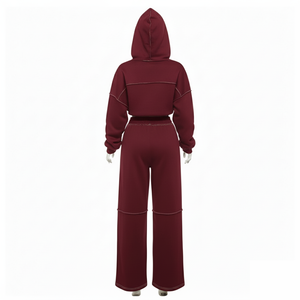 Ensemble de survêtement décontracté à capuche doux de haute qualité en gros, vêtements de yoga pour femmes, logo personnalisé, vêtements de sport de fitness, surdimensionné, course à pied - Product Image 6