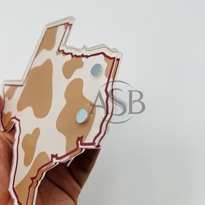 Texas Cow Print Custom Logo Acrylic Eyelash Tiles With <b>Magnets</b> For Tweezers Custom Design Sustainable Colorful Lash Pallet - Product Image 2