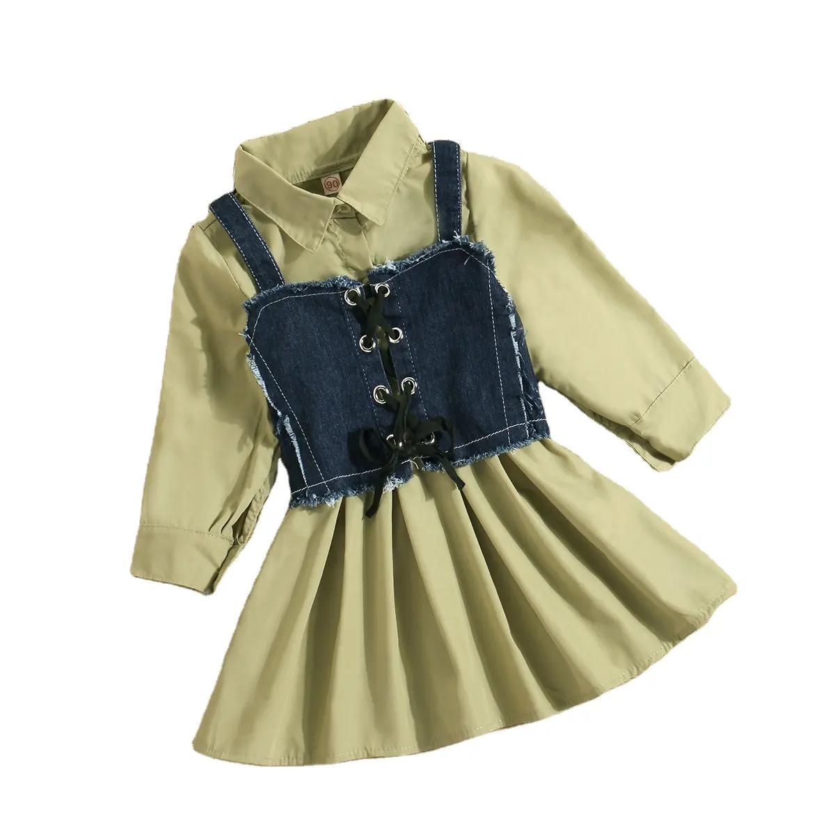 Vestido de lino para niña de 3 años, vestidos de princesa para otoño, conjuntos de ropa para bebé, vestido de fiesta de fantasía, 2 uds.