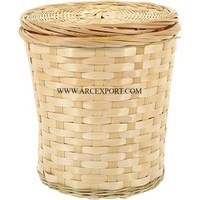 Poubelle décorative en rotin de grande taille faite à la main pour la maison et la cuisine Poubelle de nettoyage domestique de conception tendance pour les ordures