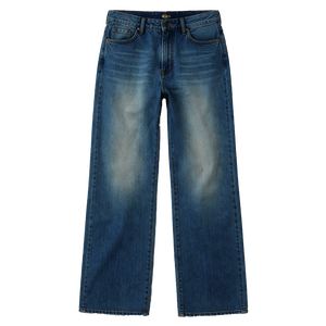 Pantalones vaqueros de mujer de tiro bajo, pierna ancha, estilo boyfriend, lavados, de ajuste holgado, estampados, con contraste de color, estilo urbano, de mezclilla, para verano, informales, OEM ODM - Product Image 3