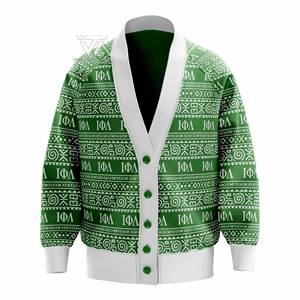 Personalizado griego Iota Phi Lambda hermandad ropa algodón auto tejido africano estampado botón abajo cárdigan suéter - Product Image 1