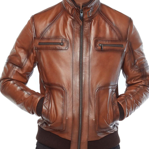 Nouveau design personnalisé vestes en cuir d'hiver de haute qualité service OEM mode extérieure col montant intérieur chaud style moto et motard - Product Image 5