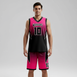 Uniforme de Baloncesto Personalizado de Poliéster Transpirable con Estampado para Verano |   Conjunto de Camiseta y Pantalones Cortos de Baloncesto, Venta al Por Mayor OEM - Product Image 1