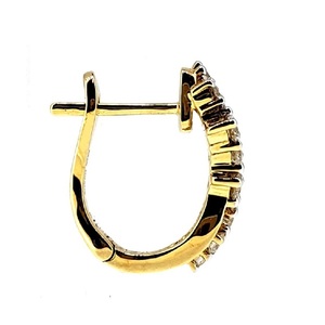 Boucles d'oreilles mignonnes pour femmes en or jaune 18 carats de haute qualité avec réglage de griffe de diamant pour cadeau de fête de mariage - Product Image 3