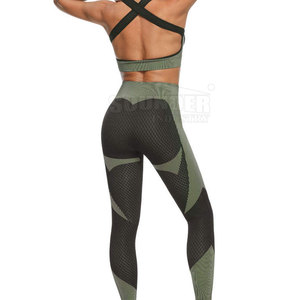 Nouveau style personnalisable pour femmes Gym Fitness Wear ensembles de yoga à motif solide avec taille élastique 2 pièces en vente ensembles de yoga de gym personnalisés - Product Image 5
