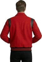 Veste d'hiver en coton/laine avec broderie personnalisée, patchs lettres, col montant, logo avant, poignets et coupe streetwear contemporaine