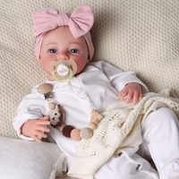 Poupée Reborn silencieuse Babeside Alger de 20 pouces, petite fille, tête en vinyle, corps en tissu doux, poupée réaliste, jouet en peluche