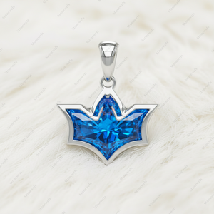 จี้และชาร์มเครื่องประดับเงินแท้ 925 ชุบทอง รูปค้างคาวสีน้ำเงินแฟนซีสำหรับคริสต์มาส พร้อมเพชร VVS ที่ได้รับการรับรองจาก GIA IGI ผลิตจากเพชรเลี้ยงในห้องปฏิบัติการ - Product Image 3