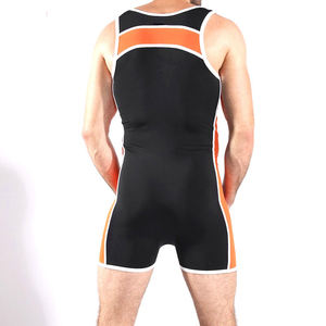 Trajes de Lucha Libre Elásticos para Entrenamiento en Gimnasio y Levantamiento de Pesas, Spandex/Poliéster, Tallas y Colores Personalizables, Logotipo Frontal - Product Image 1