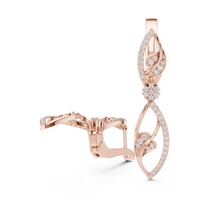 Pendientes colgantes redondos de moissanita con diseño de infinito en forma de 8, de plata de ley 925, con pavé de 88 piedras engastadas en punta. - Product Image 4