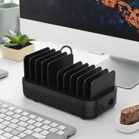 Station de charge multi-ports haute vitesse 100W 10 ports, station de charge USB 10 en 1 avec séparateurs réglables pour plusieurs appareils