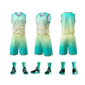 Maillot de basket-ball personnalisé pour hommes fabricant d'usine 100% ensemble d'uniforme de basket-ball respirant en maille de polyester - Product Image 2