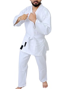 ชุดกิโมโน Jitsu ชุดฝึกศิลปะการต่อสู้เทควันโดแขนยาวผ้าคอตตอนแขนยาวสีขาวชุดฝึกศิลปะการต่อสู้ - Product Image 4