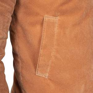 Blouson aviateur en daim marron pour homme Blouson en cuir XL Col à capuche Logo avant Tissu tissé respirant Motif Printemps Hiver - Product Image 3