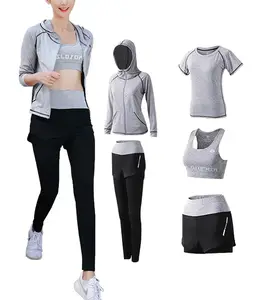 Abbigliamento sportivo Active Wear 5 pezzi Sport Gym Workout Suits economici all'ingrosso su misura elegante Fitness Hot Women seamless Yoga Sets