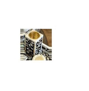 Portavelas decorativo de lujo con incrustaciones de hueso, artesanías con incrustaciones de hueso hechas a mano, elegante portavelas con luz de té - Product Image 4