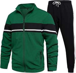 Ensemble de survêtements décontractés unisexe en coton 100% lourd, manches longues, fermeture éclair intégrale, veste de sport, pantalon, imprimé uni, hiver - Product Image 3