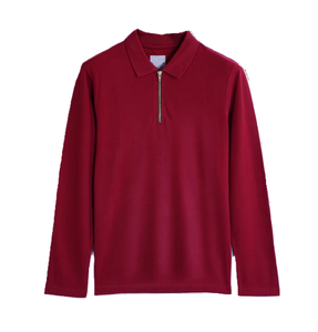 New Deal Slim Fit Golf para Polo Estilo de punto de verano de alta calidad con cremallera y Polo formal de manga larga para hombre - Product Image 2