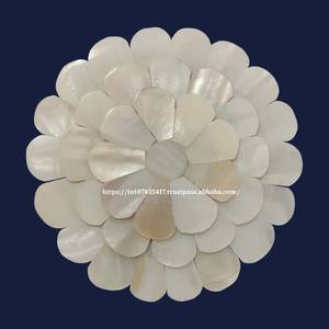 White Mother of Pearl Sea Shell <b>Mirror</b> Floral Style Stone Crafts for Wedding Gifts and Home Decor Ready to Ship - Product Image 1
