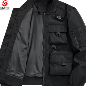 Veste cargo d'hiver pour homme de qualité supérieure avec col montant double couche, fermeture éclair, séchage rapide et design écologique - Product Image 2