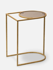 Living Room Rectangular Modern Design METAL WAVE Eco-Friendly Durable Easy Clean Metal <b>Side</b> <b>Tables</b> Metal Legs <b>Glass</b> <b>Table</b> Top - Product Image 3