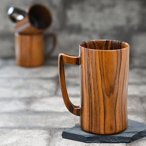 Taza de Madera Hecha a Mano de Alta Calidad, Acabado Liso, Ecológica, Ligera, Personalizable para el Hogar, Cafetería, Fiestas, Juegos de Regalo, con Asa - Product Image 6