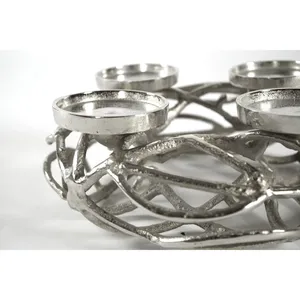 Top Vente Antique Conception En Aluminium Nid forme T Lumière Bougies Titulaire promotionChristmas Décoratif T Lumière Bougeoir Nickel - Product Image 3