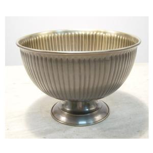 Cuenco decorativo de metal con asas de Reno dorado pulido con pedestal frutero en base con patas - Product Image 5