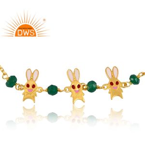 Latest Trending Sterling Silver 18K Gold Plated Natural Green <b>Onyx</b> Beaded Gemstone <b>Bracelet</b> Demi Fine Jewelry Manufacturer - Product Image 2