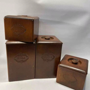 Hard Rosewood Wooden Canister Set of 3 For <b>Sugar</b> <b>Coffee</b> <b>Tea</b> home storage Kitchenware Accessories & Wood Storage Boxes Dinnerware - Product Image 1