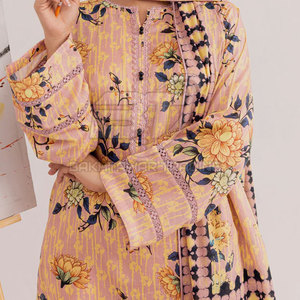 ชุดเสื้อผ้า 3 ชิ้น ชุดดีไซเนอร์ ชัลวาร์ คามีซ ผ้าคลุมไหล่ ชุดฤดูหนาว ผ้าฝ้าย/โพลีเอสเตอร์ ชุดสูทสำหรับสุภาพสตรี แบบปากีสถาน - Product Image 5