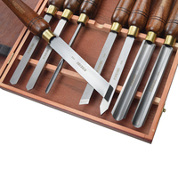 KSEIBI Ensemble professionnel de 8 ciseaux à bois de qualité industrielle avec manche en bois pour les projets de tournage sur bois
