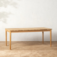 Table à manger ovale moderne en bois massif, couleur naturelle, style scandinave du milieu du siècle, pour la salle à manger à domicile