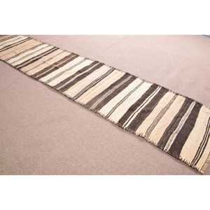 Tapis vintage 2,7 x 13,5 pieds, tapis turc, tapis persan brun - Product Image 3