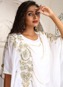 Kaftan islámico marroquí moderno para mujer Vestido de playa largo hasta el suelo con suministro ODM de manga larga transpirable - Product Image 4