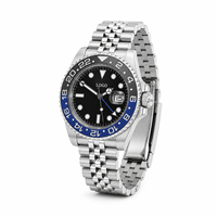 Montre de plongée pour homme avec logo personnalisé OEM, saphir lumineux, étanche 200 m, acier inoxydable, mouvement automatique NH35, montre mécanique pour homme 020