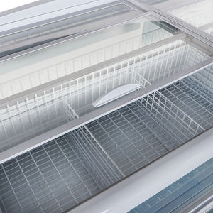 Congélateur îlot à porte coulissante en verre avec système de rail lisse pour aliments surgelés et crème glacée de supermarché - Product Image 3