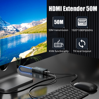 Hoomc precio de fábrica USB KVM Extender Plug and Play sobre IP fibra HDMI KVM extensor sobre Cat 6 50m con IP IR UP TO HD