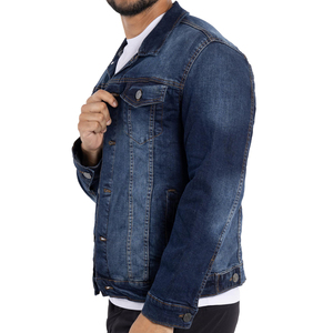 แจ็กเก็ตผ้ายีนส์สำหรับผู้ชายสีน้ำเงินเข้ม, แจ็กเก็ตยีนส์หนาอบอุ่นบุขนแกะขนาดใหญ่เสื้อแจ็กเก็ตเฮฟวี่ไซส์สำหรับฤดูหนาว - Product Image 2