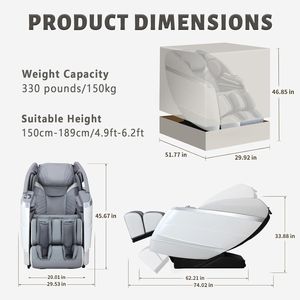 Full Body Zero Gravity Massage <b>Chair</b> with Heat Therapy Auto Modes and Remote Control Ultimate Relaxation for <b>Back</b> Shoulders Arms - Product Image 2
