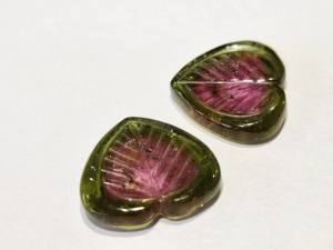 Pierre semi-précieuse sculptée en tourmaline rose naturelle faite à la main, pierre précieuse en vrac, feuille, vente en gros - Product Image 4