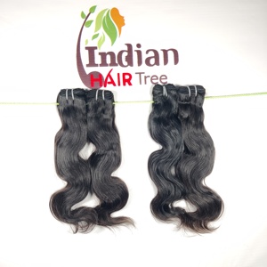 ผมต่อแบบเวฟธรรมชาติ สีดำธรรมชาติ ผมแท้จากอินเดีย 100% แบบดิบ ไม่ผ่านการแปรรูป  แบบ Double Weft  ต่อแบบเส้นเดียว ราคาถูก - Product Image 5