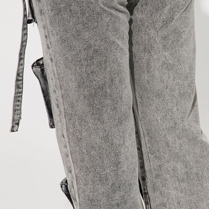 Nuevos pantalones de moda Premium para mujer, pantalones informales Cargo Boyfriend, pantalones vaqueros de pierna ancha para mujer, pantalones vaqueros para mujer con algodón - Product Image 6