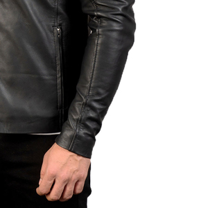 Nueva llegada chaqueta de cuero para hombre de ropa informal | Chaqueta de cuero de motocicleta con estampado personalizado y cremallera completa para hombre - Product Image 6
