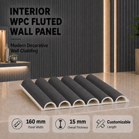 Panneau mural rainuré en WPC imitation bois noir, panneau de revêtement mural décoratif moderne pour hôtel de luxe, projet de bureau