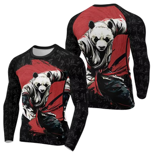 Cheapest Customized Women's Crew Neck Long Sleeve Men BJJ MMA Jiu Jitsu Compression <b>Shirt</b> Rashguards Rash Guard - Product Image 1