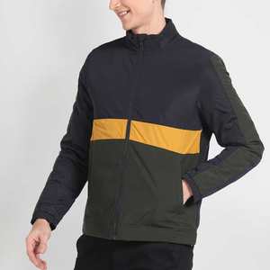 Blouson bombardier à logo personnalisé pour hommes, style streetwear à la mode de qualité supérieure avec fermeture éclair sur le devant, tissu léger côtelé et patchs - Product Image 2