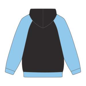 Jack et Jill of America Sweat à capuche à manches raglan noir Broderie en chenille bleue Vêtements d'organisations civiques et professionnelles noires - Product Image 3